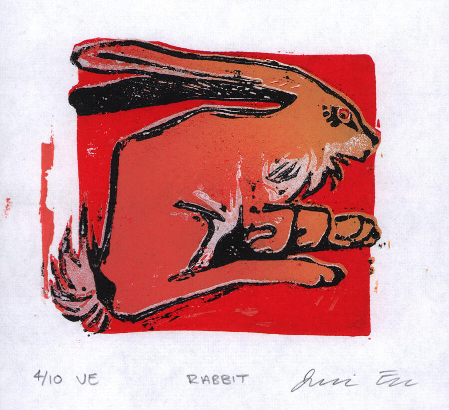 Rabbit Reduction Linocut, 2024