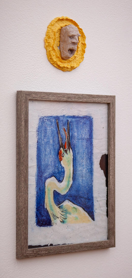 Crane &amp; Face Sculpture 2024